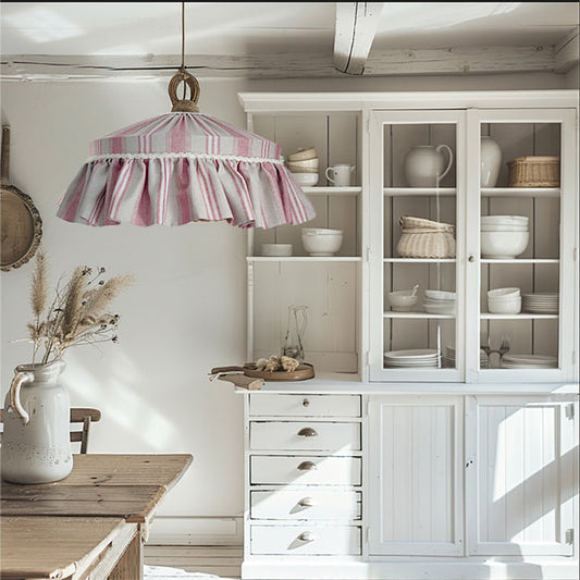 Ruffled Lampshades in cottage core and vintage interiors 