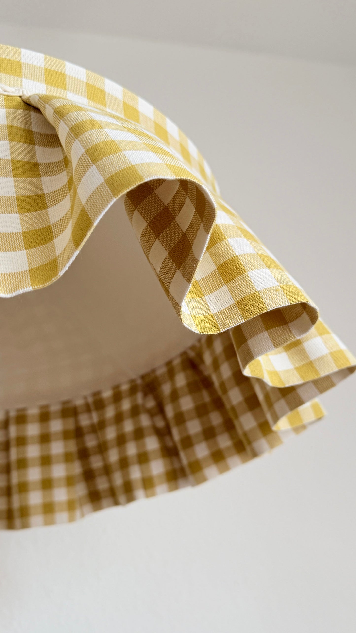 Yellow Gingham Ruffled Cotton Lampshade
