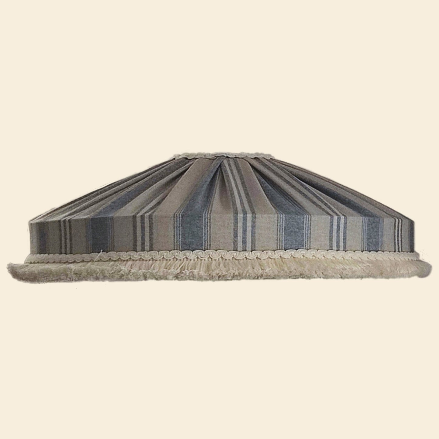 Blue Striped Lampshade - Handmade Rustic Cotton Shade for table or ceiling lamp