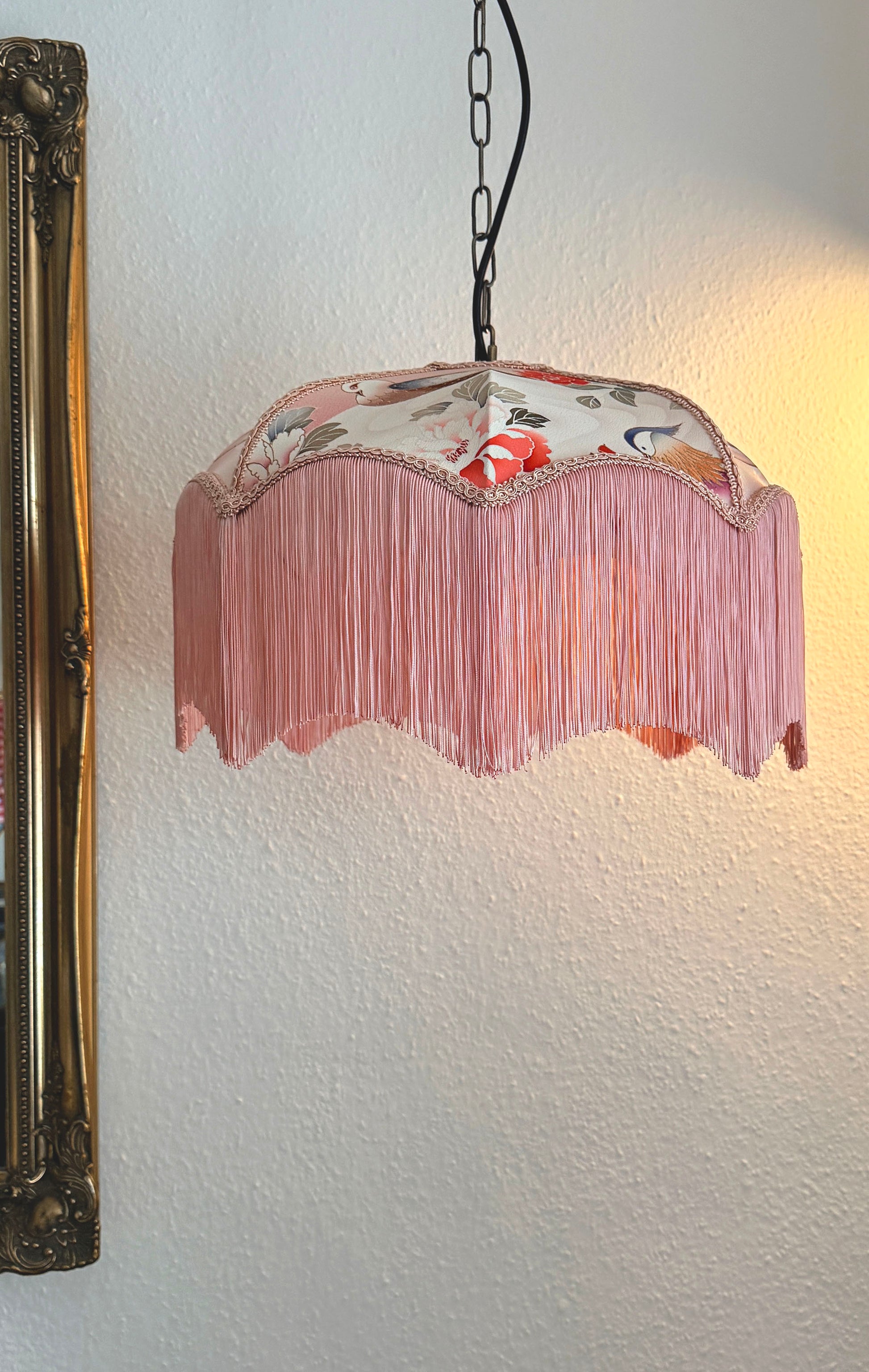 Japanese silk fringed lampshade. The House of Soft Light