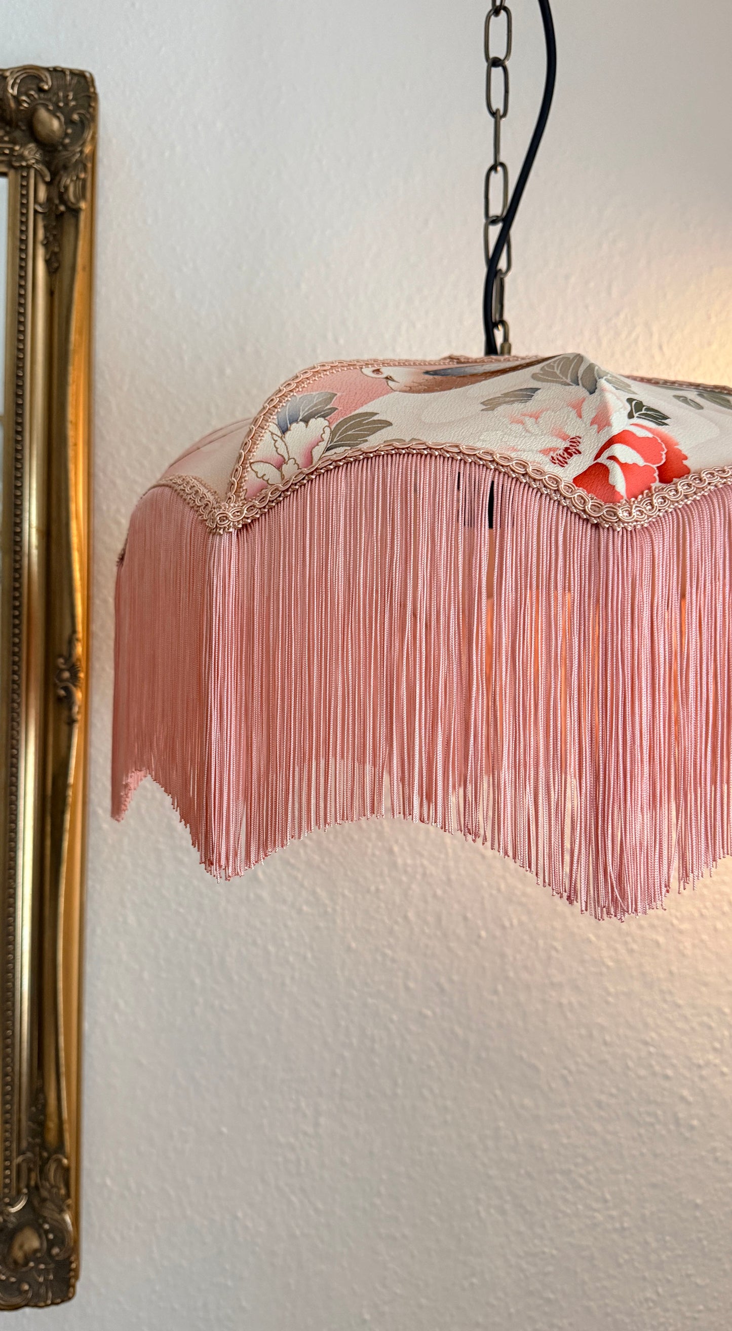 Japanese fringed silk lampshade. The House of Soft Light