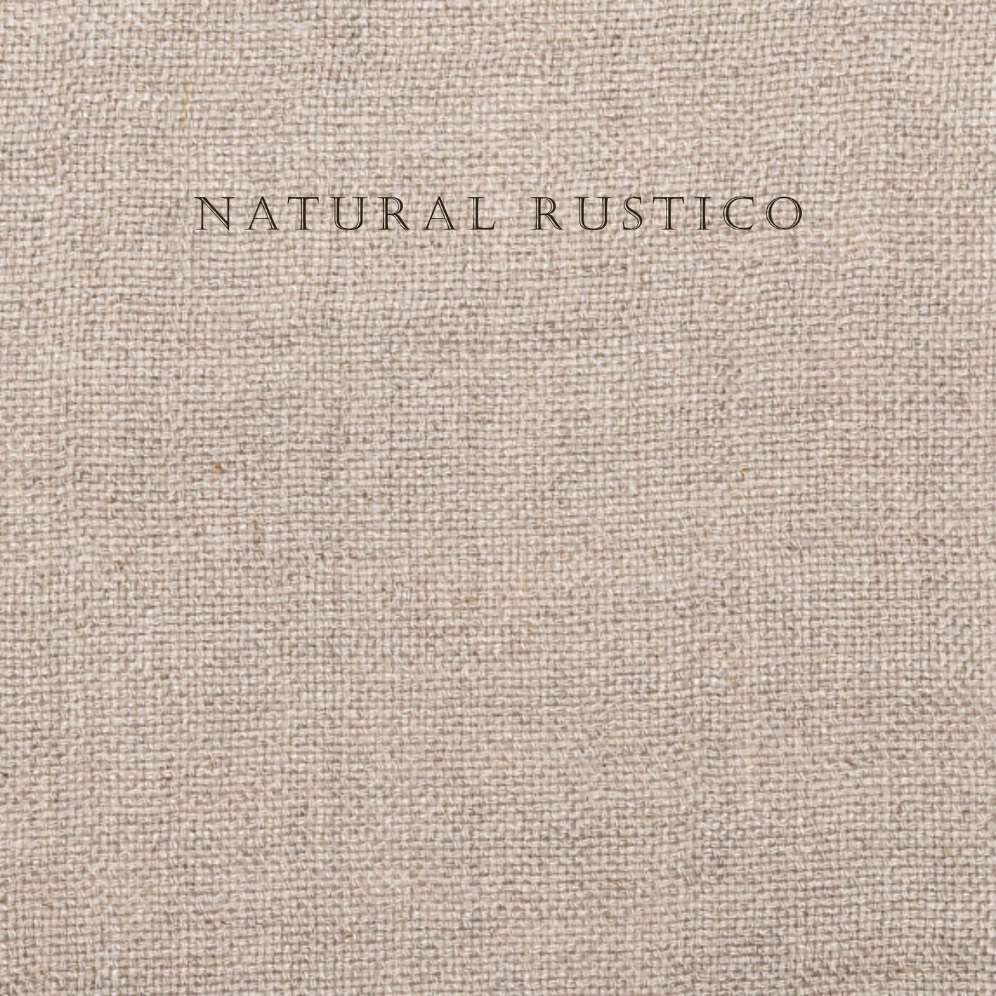 Textured beige fabric swatch with 'Natural Rustico' label