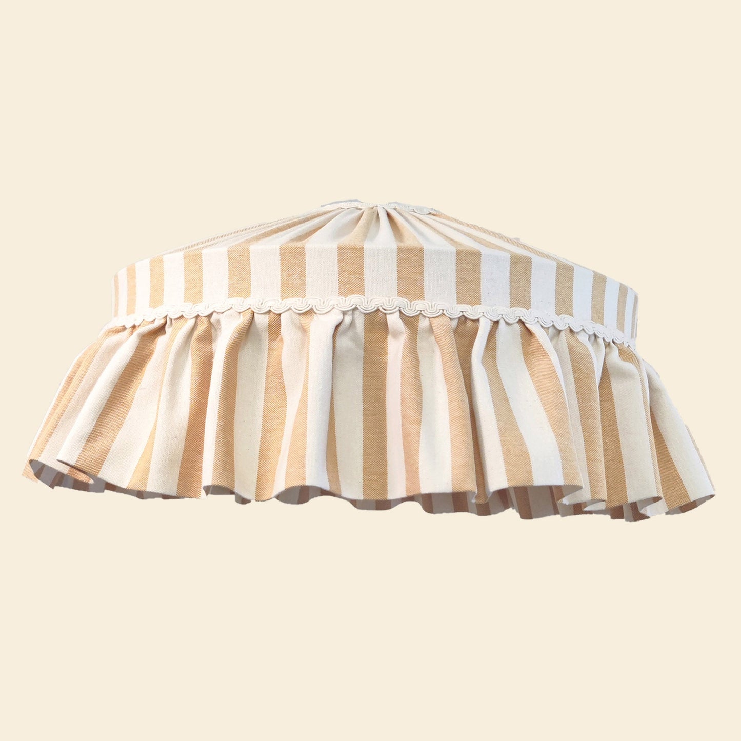 Ruffle lampshade mustard stripes Cotton Lampshade