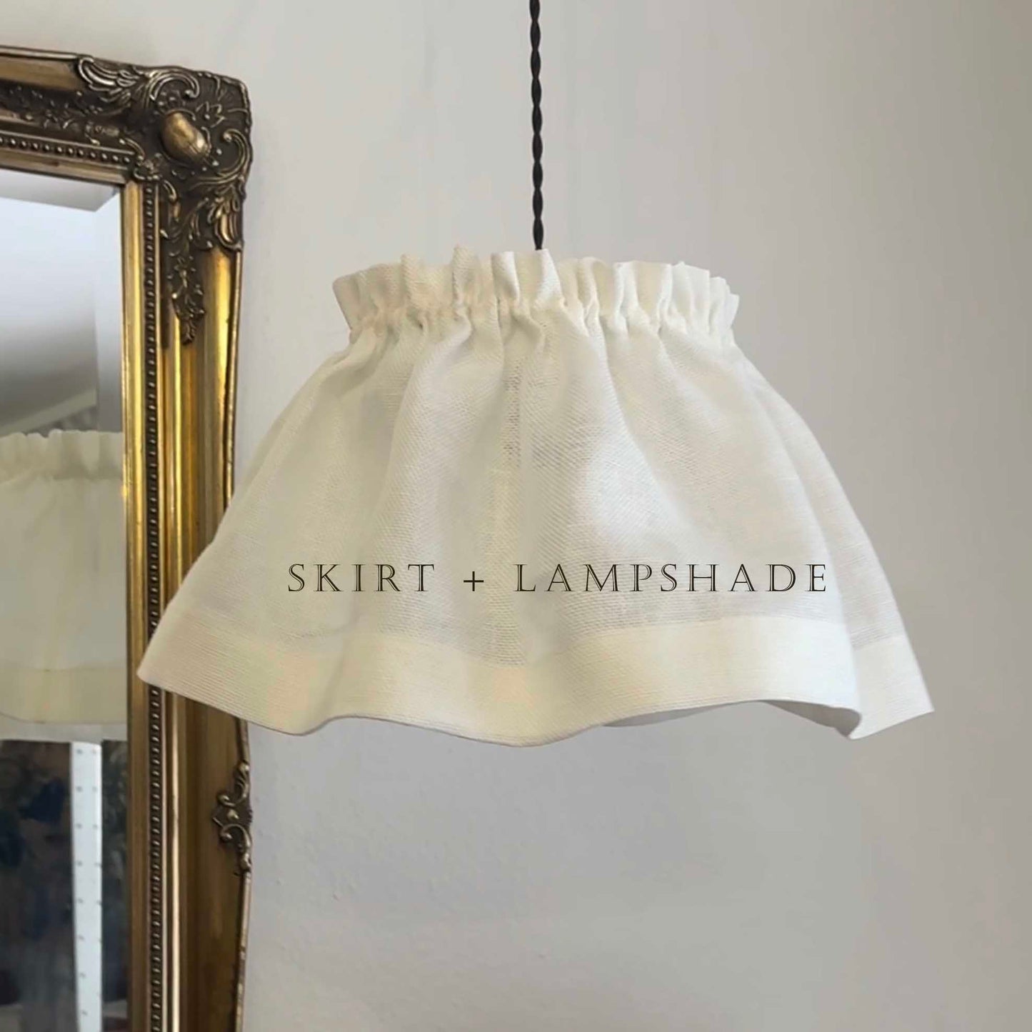 Removable Linen Skirt Ruffled Lampshade | Handmade English Cottage Style Lighting in Multiple Colours
