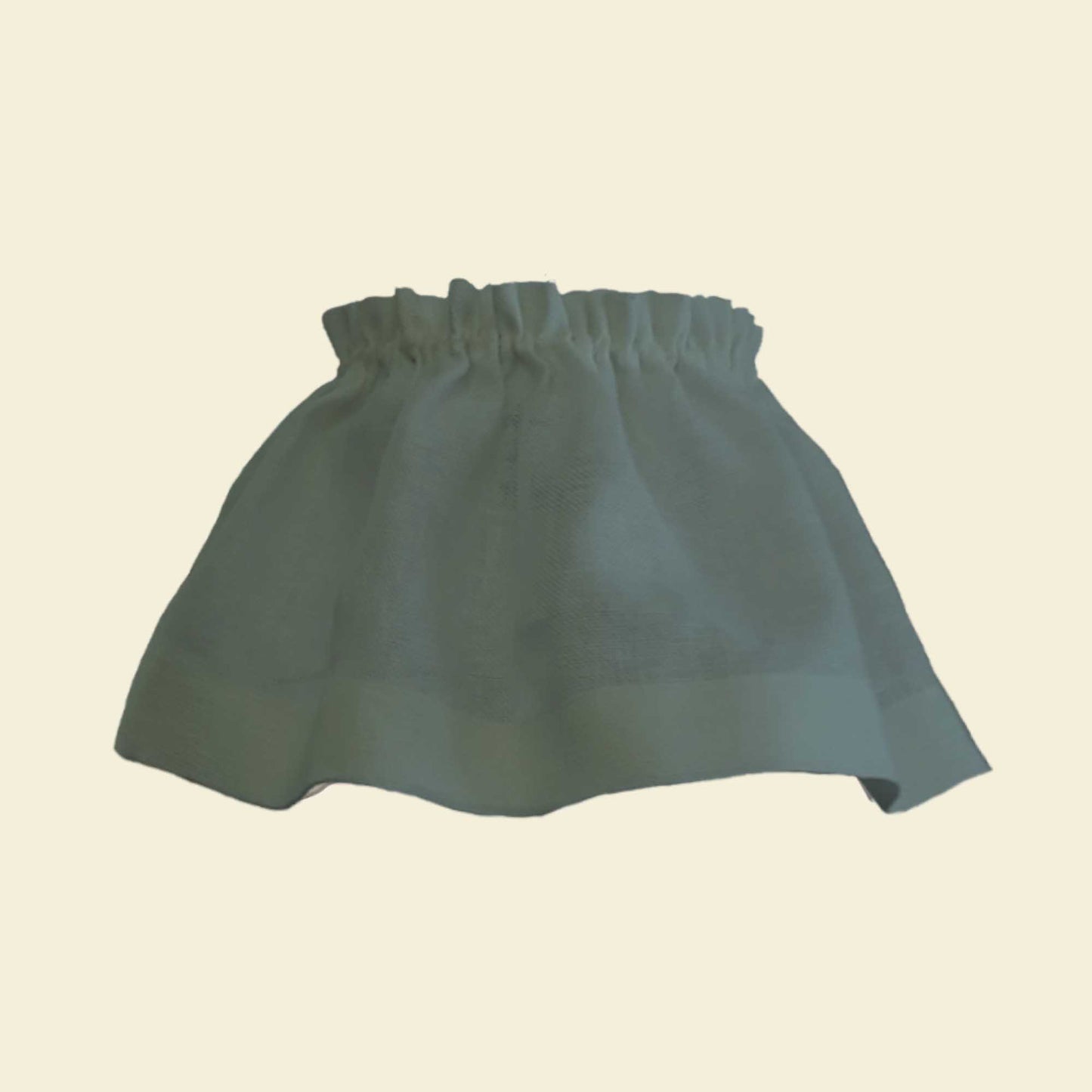 Removable Stone Blue Linen Skirt Ruffled Lampshade | Handmade English Cottage Style Lighting