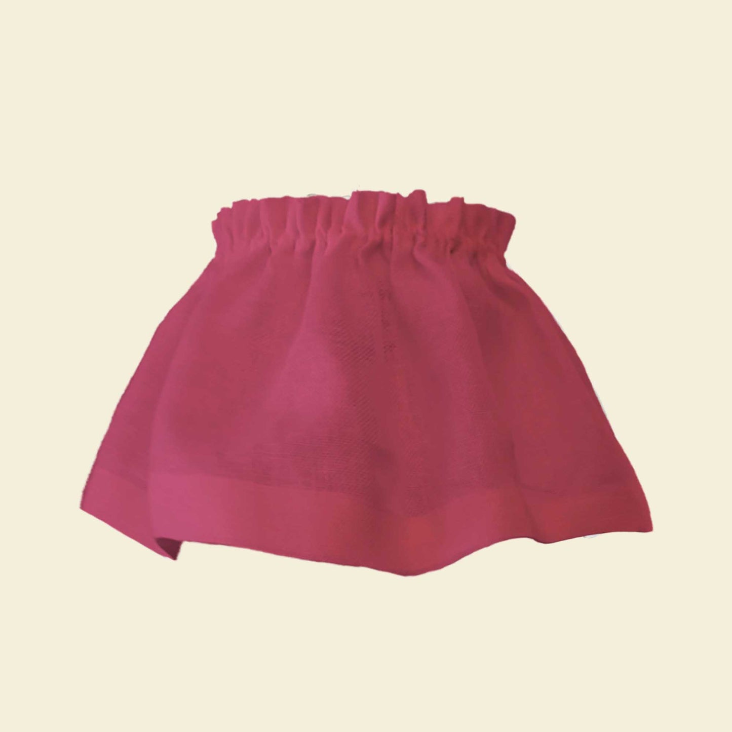Removable Bright Pink Linen Skirt Ruffled Lampshade | Handmade English Cottage Style Lighting