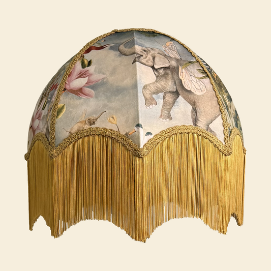 Printed Fringed Fantasy Lampshade