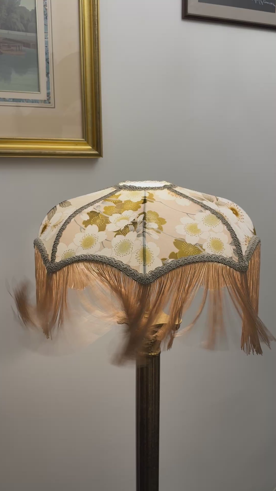 Japanese silk lampshade with fringe video 5
