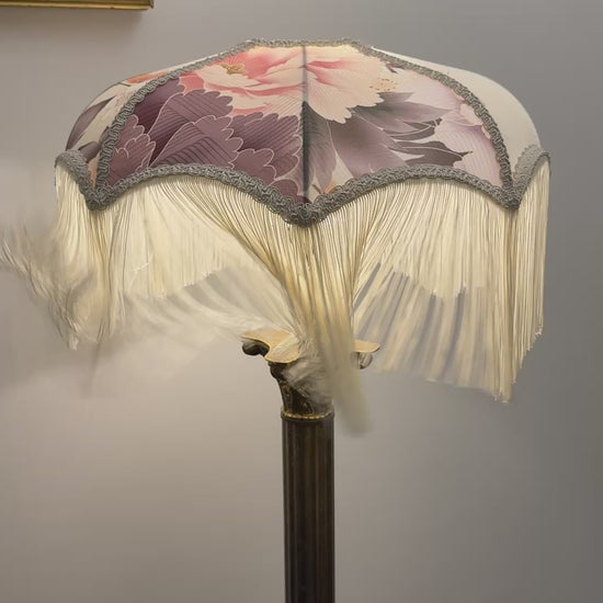 Japanese silk lampshade with fringe video 2