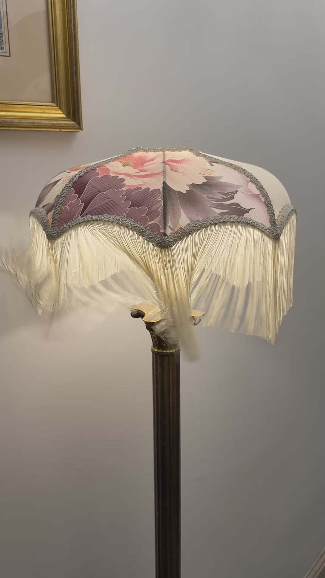 Japanese silk lampshade with fringe video 2