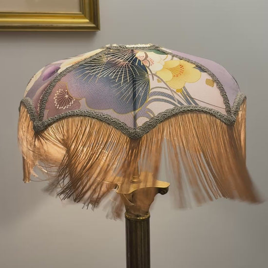 Japanese silk lampshade with fringe video 6