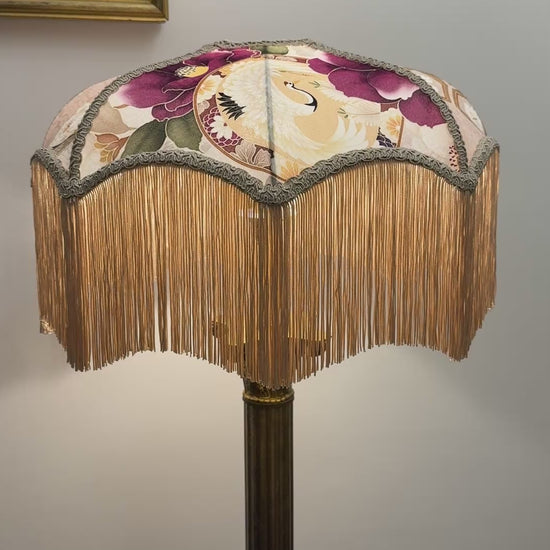 Japanese silk lampshade with fringe vidoe 3