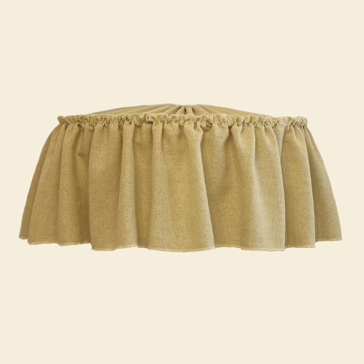 Large Ruffled Lampshade in Rough Raw Silk – Oatmeal