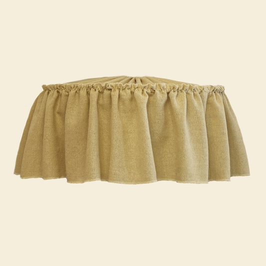 Large Ruffled Lampshade in Rough Raw Silk – Oatmeal