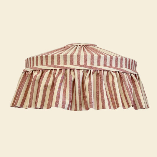 Ruffle Red Striped Cotton Lampshade