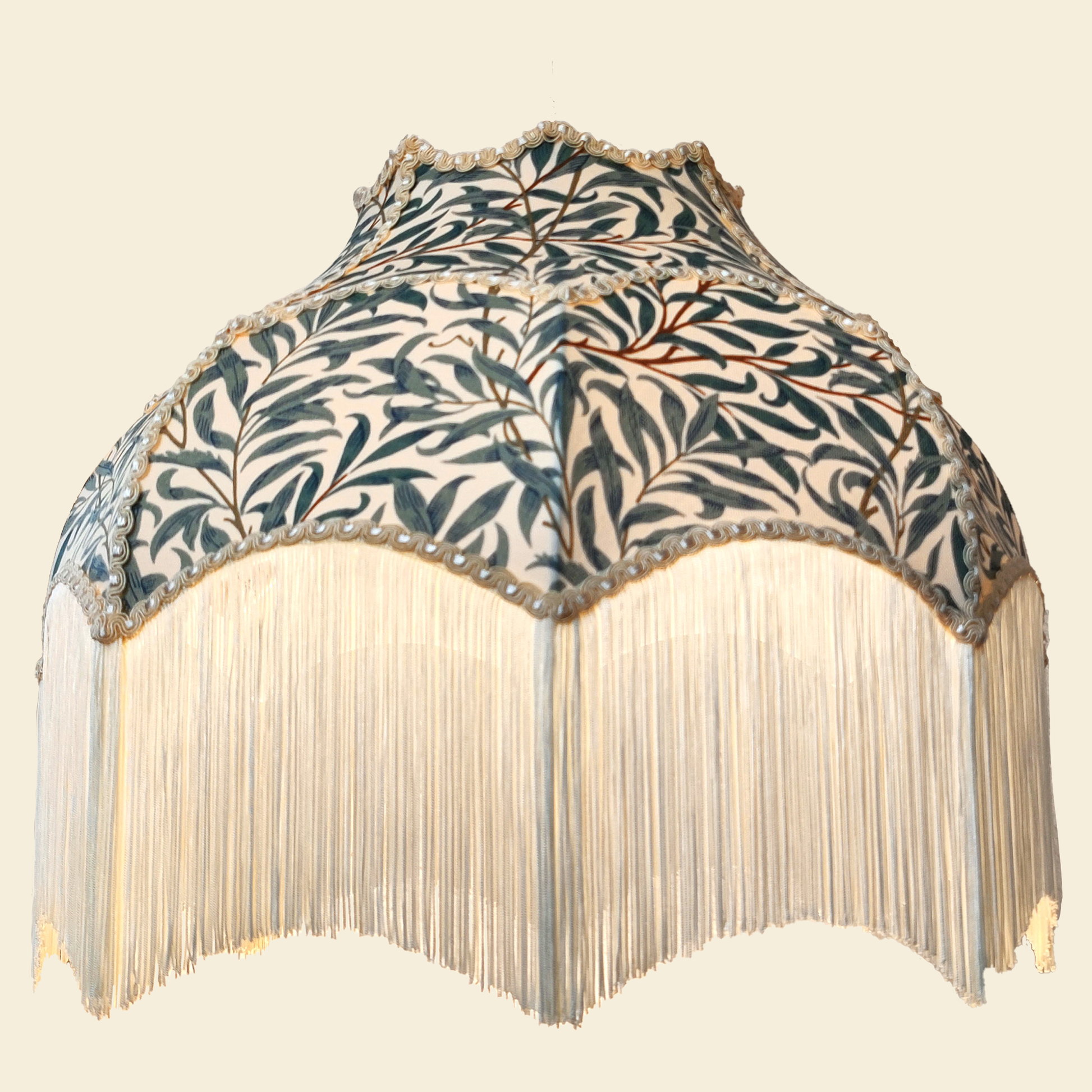 William Morris Willow Bough Lampshade with fringe